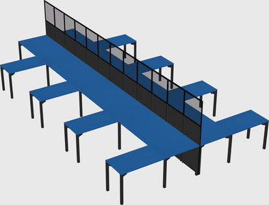 Shared l-shape cubicle