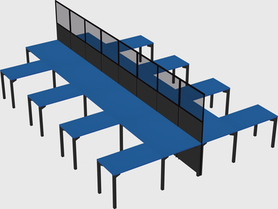 Shared l-shape cubicle