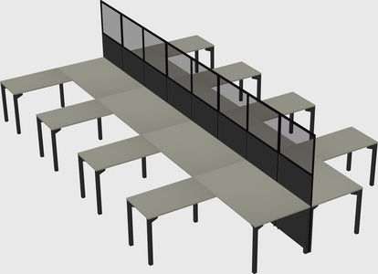 Shared l-shape cubicle