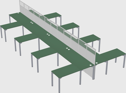 Shared l-shape cubicle