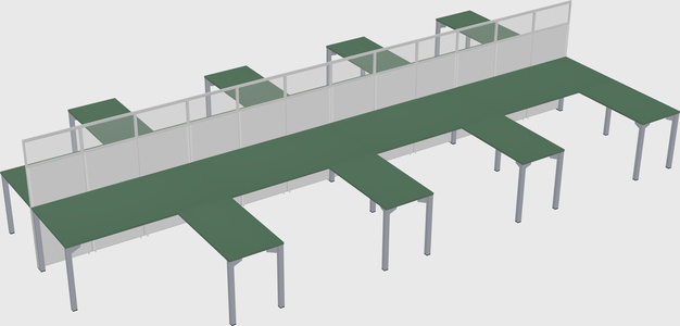 Shared l-shape cubicle