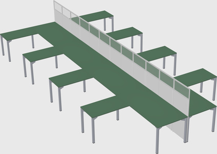 Shared l-shape cubicle