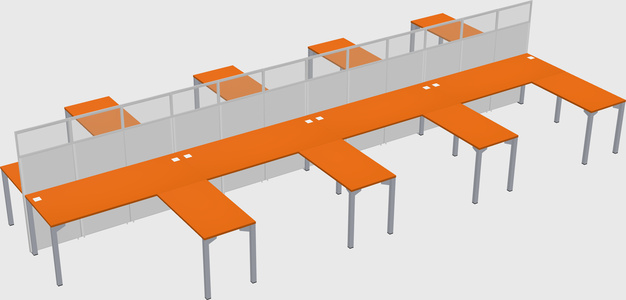 Shared l-shape cubicle