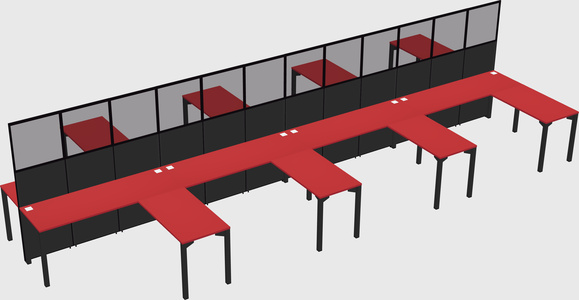 Shared l-shape cubicle