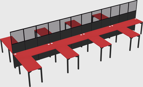 Shared l-shape cubicle
