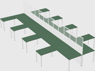 Shared l-shape cubicle