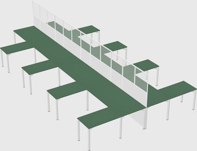 Shared l-shape cubicle