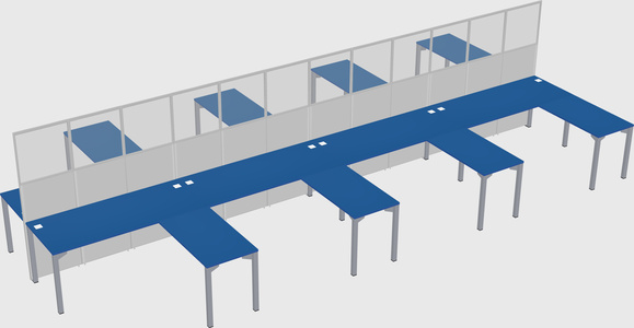 Shared l-shape cubicle