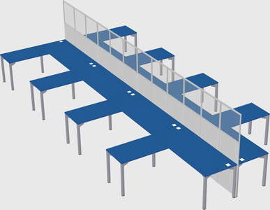 Shared l-shape cubicle