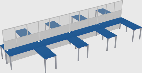 Shared l-shape cubicle