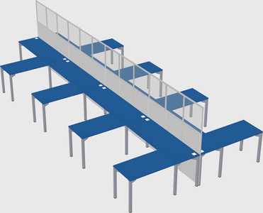 Shared l-shape cubicle
