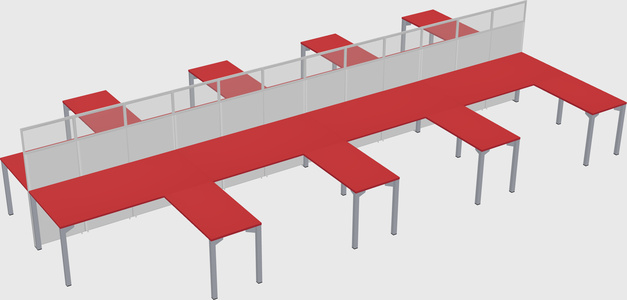 Shared l-shape cubicle