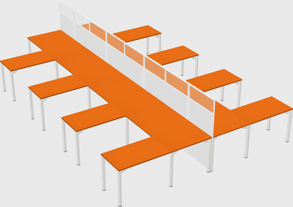 Shared l-shape cubicle