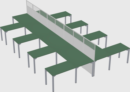 Shared l-shape cubicle