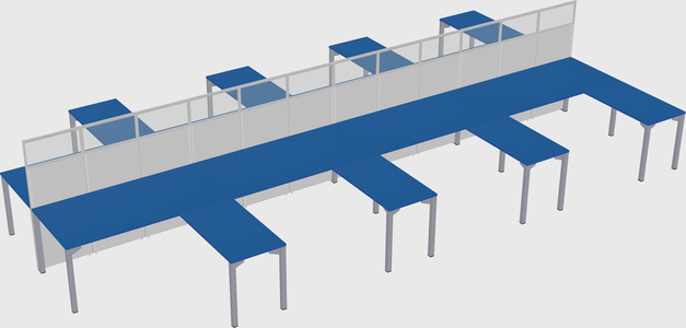 Shared l-shape cubicle