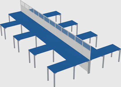 Shared l-shape cubicle
