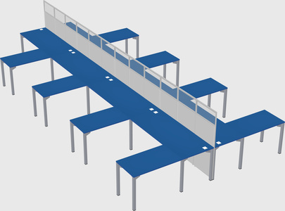 Shared l-shape cubicle