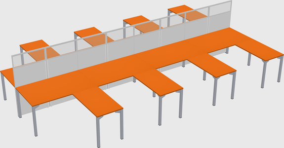 Shared l-shape cubicle