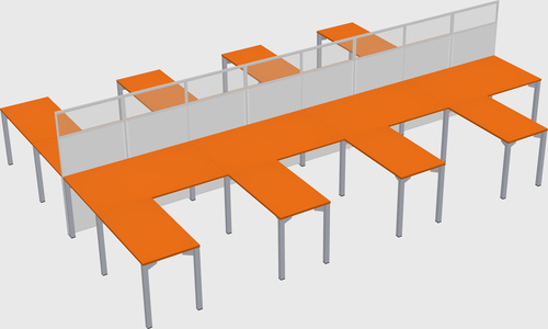 Shared l-shape cubicle