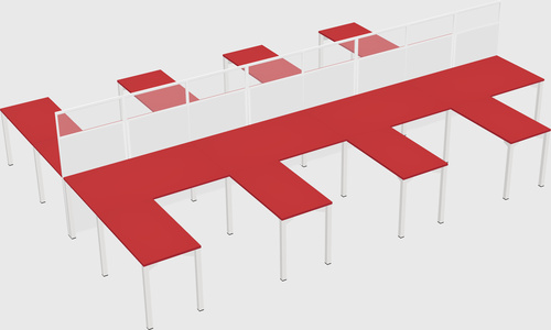 Shared l-shape cubicle