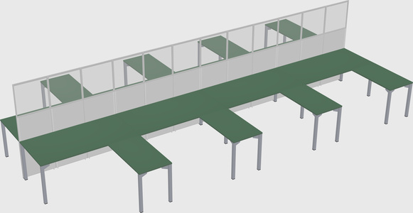 Shared l-shape cubicle