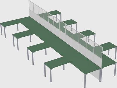 Shared l-shape cubicle