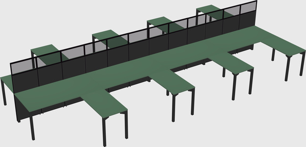 Shared l-shape cubicle
