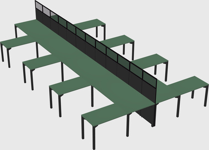Shared l-shape cubicle