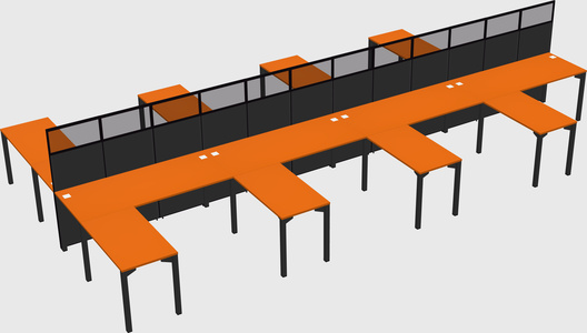 Shared l-shape cubicle