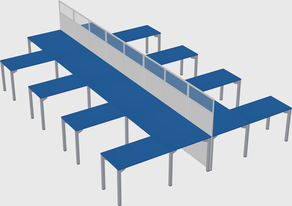 Shared l-shape cubicle