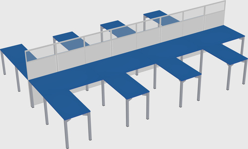 Shared l-shape cubicle