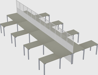 Shared l-shape cubicle