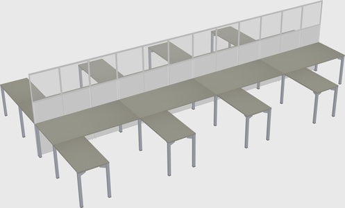 Shared l-shape cubicle