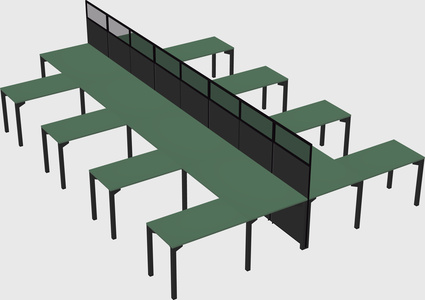 Shared l-shape cubicle