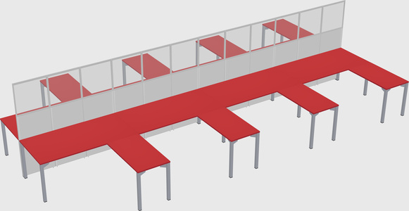 Shared l-shape cubicle