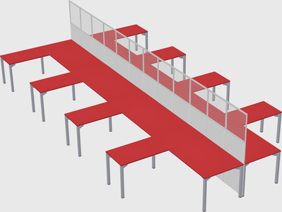 Shared l-shape cubicle