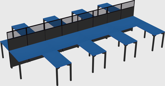 Shared l-shape cubicle