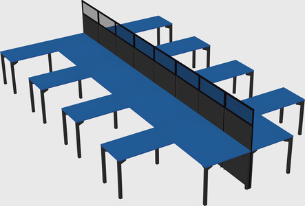 Shared l-shape cubicle