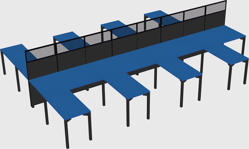 Shared l-shape cubicle