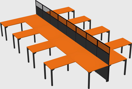Shared l-shape cubicle