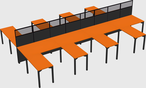 Shared l-shape cubicle