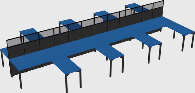 Shared l-shape cubicle