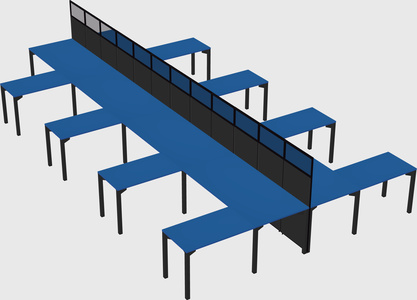 Shared l-shape cubicle