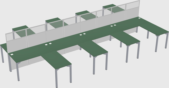 Shared l-shape cubicle