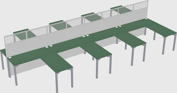 Shared l-shape cubicle