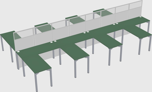 Shared l-shape cubicle