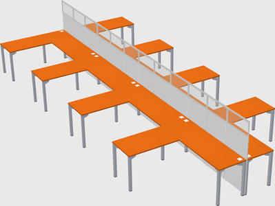 Shared l-shape cubicle
