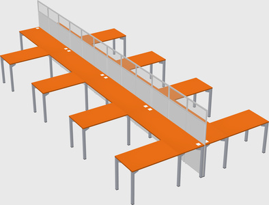 Shared l-shape cubicle