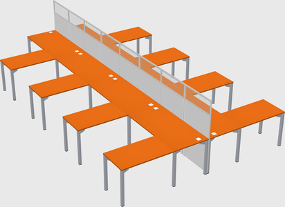 Shared l-shape cubicle