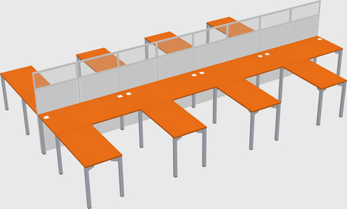 Shared l-shape cubicle